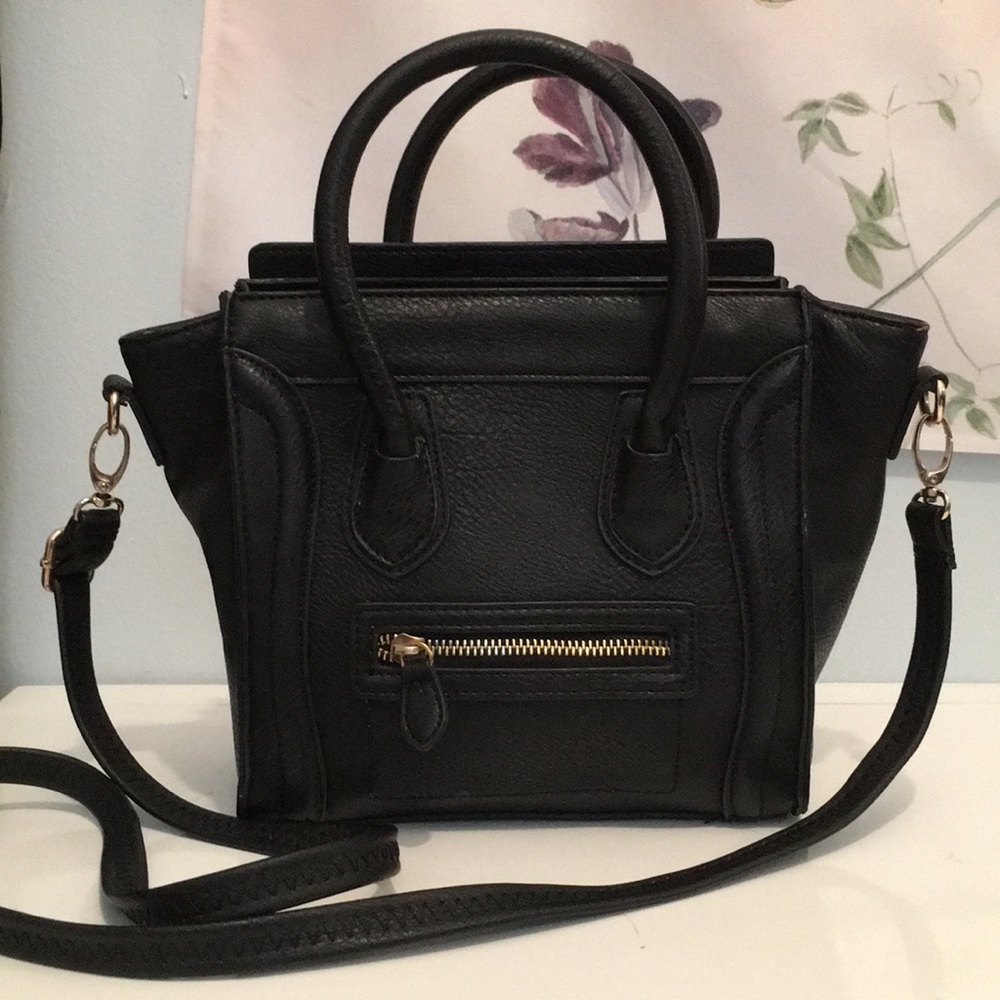 MINI STRUCTURED FAUX LEATHER TOTE